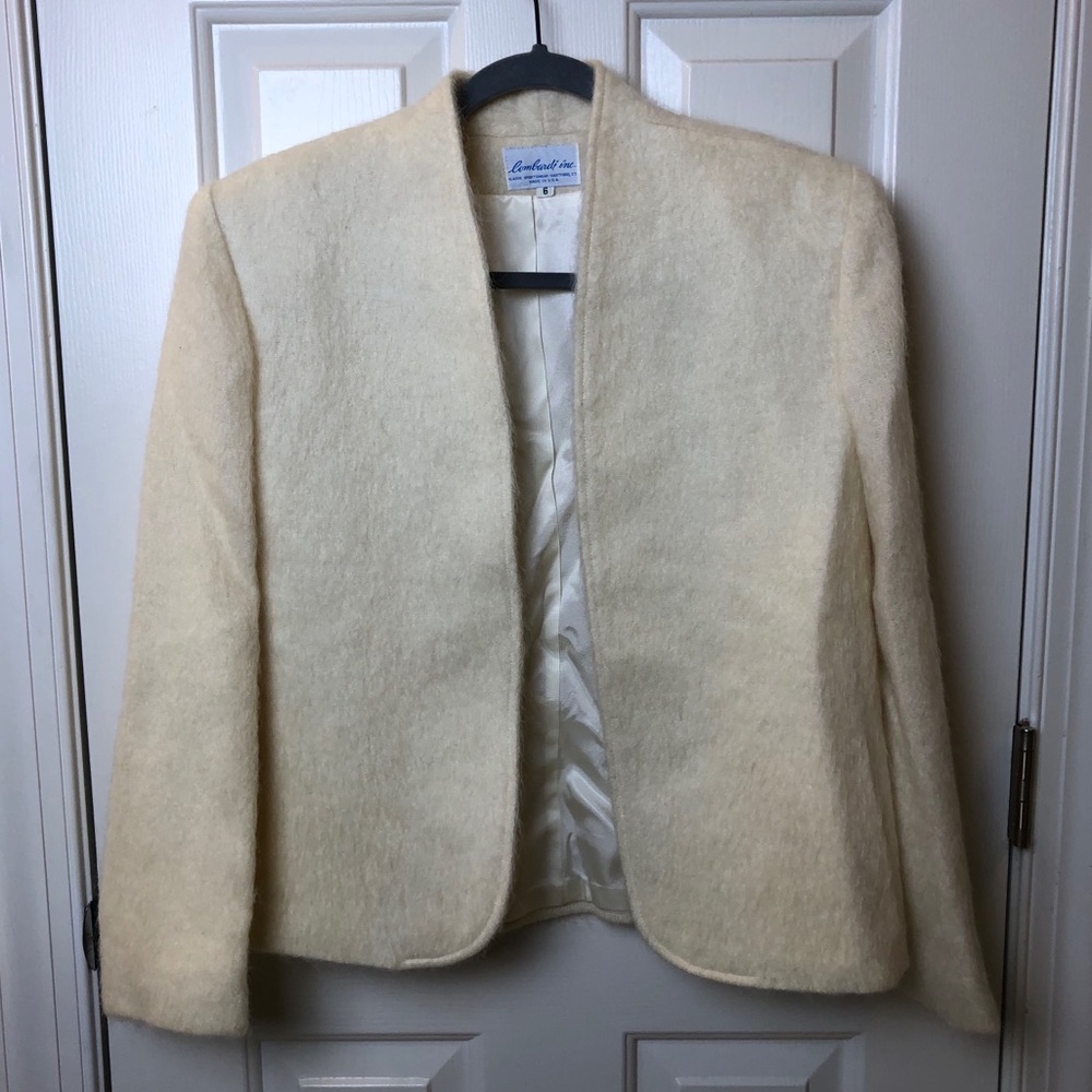 Lombardi Vintage Cream Mohair Wool Jacket